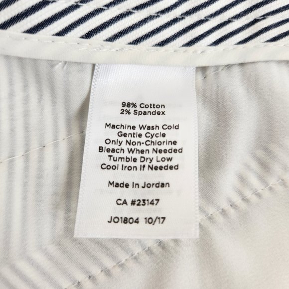 TALBOTS Hampshire Ankle Pants Navy/White Stripes Printed Size 16W New No Tags! - Picture 11 of 16